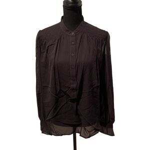 Rag & Bone Silk Susan Blouse Black Medium NWT